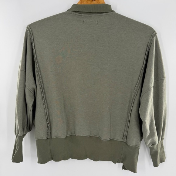 Free People We The Free Camden Henley Sweatshirt LAUREL OAK Sz Small - Picture 9 of 10